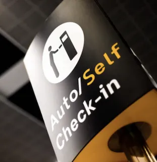 Airport auto and self check-in signage